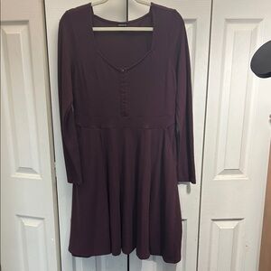 Torrid Deep Burgundy Long Sleeve Dress
